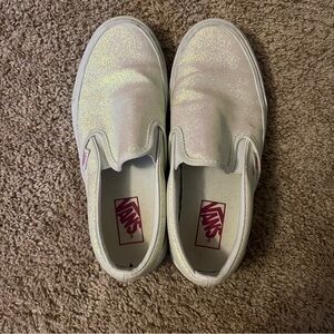 VANS white glitter low shoes, never worn